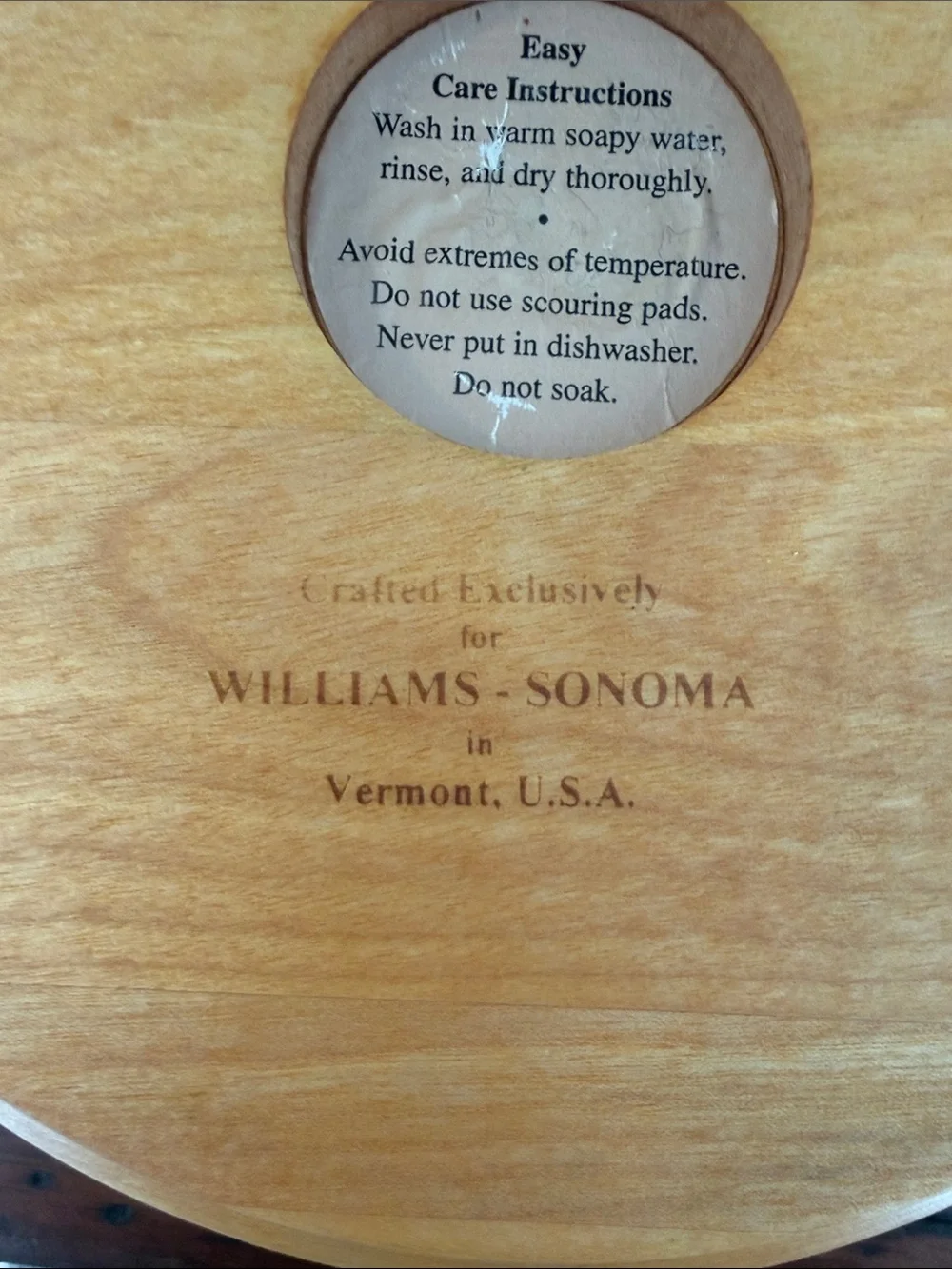 Williams Sonoma John McLeod Light Wood Serving Bowl with Natural Grain.